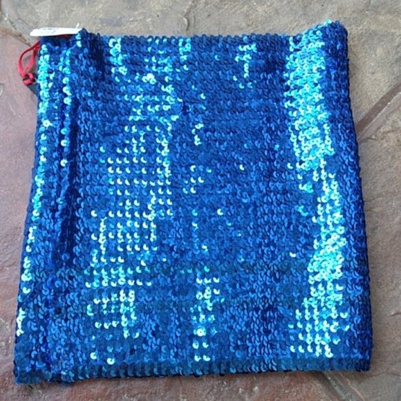 Blue Large Sequin Tube Top NWT - Picture 3 of 7